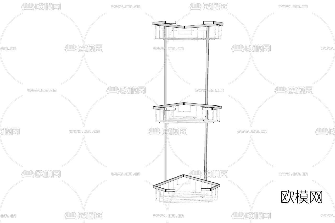 现代卫浴架免费su模型下载