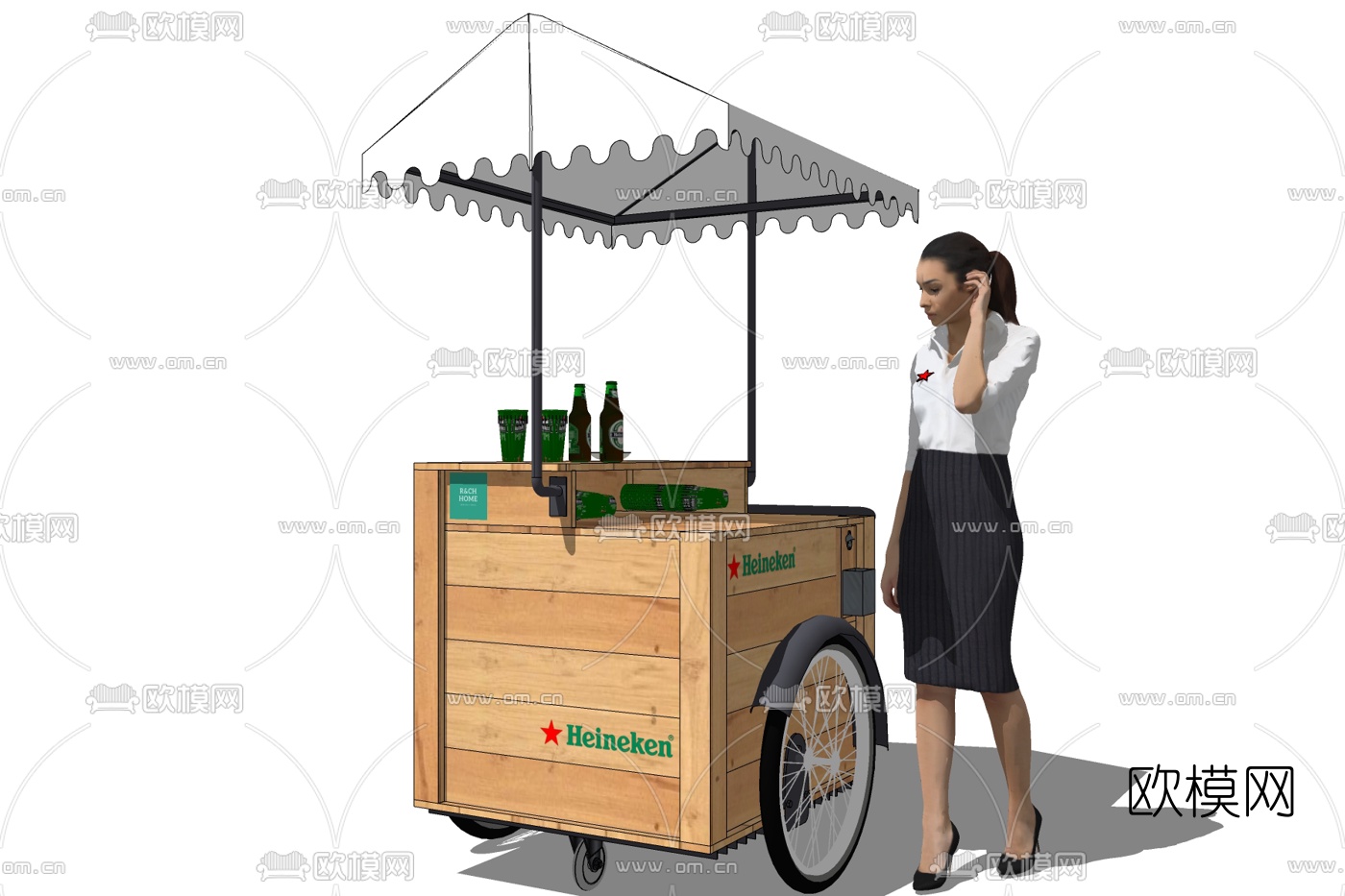 工业风小吃摊免费su模型下载