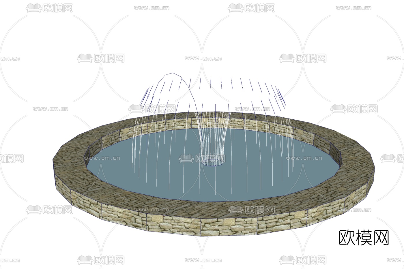 中式景观喷泉免费su模型下载_ID10228209_sketchup模型下载-欧模网