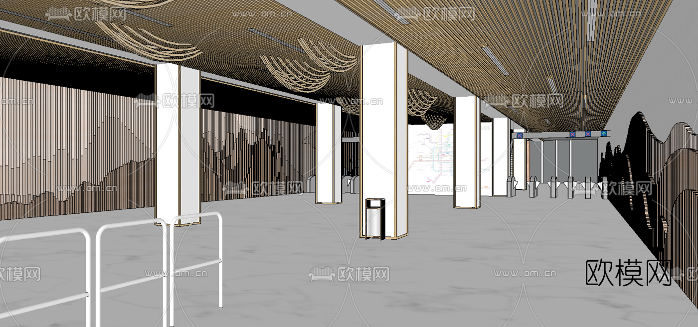 现代地铁站su模型下载（渲染图3）