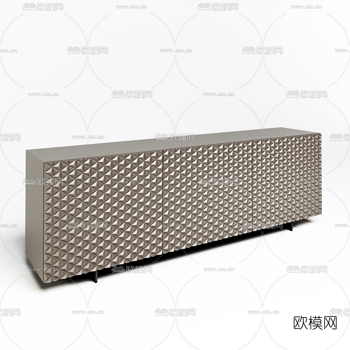 现代金属电视柜3d模型
