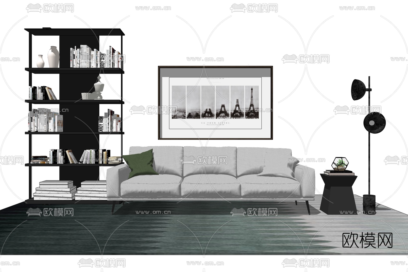 现代多人沙发免费su模型下载