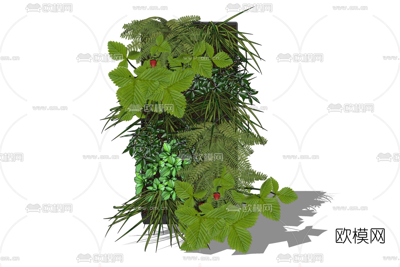 现代植物墙免费su模型下载