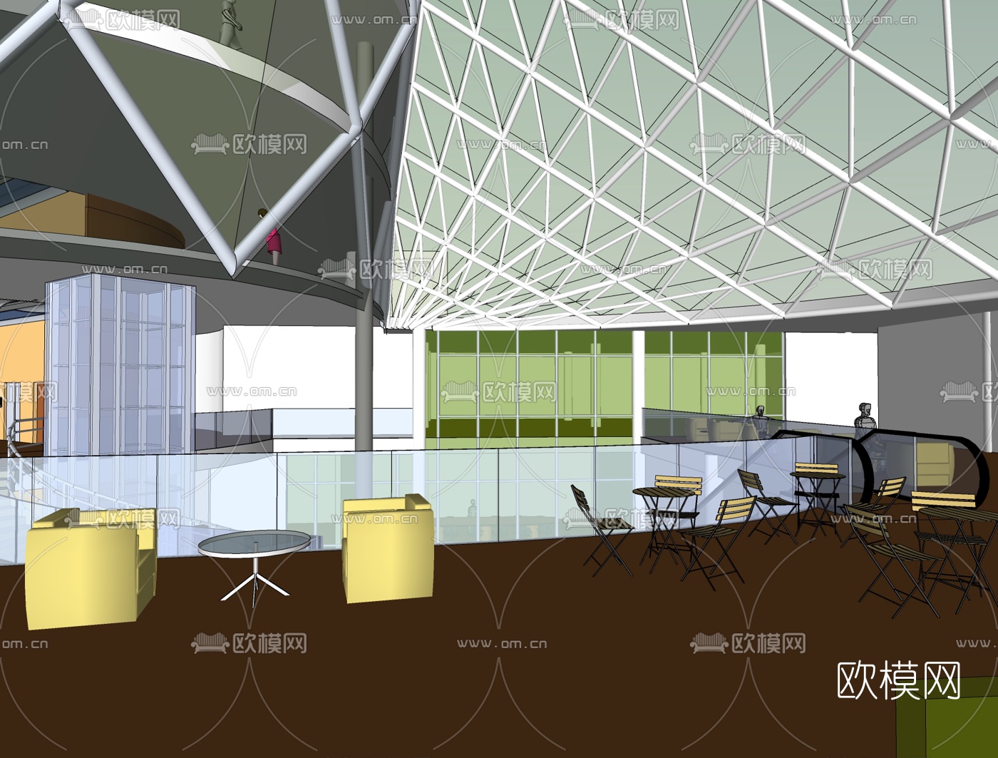 现代商场免费su模型下载（渲染图1）