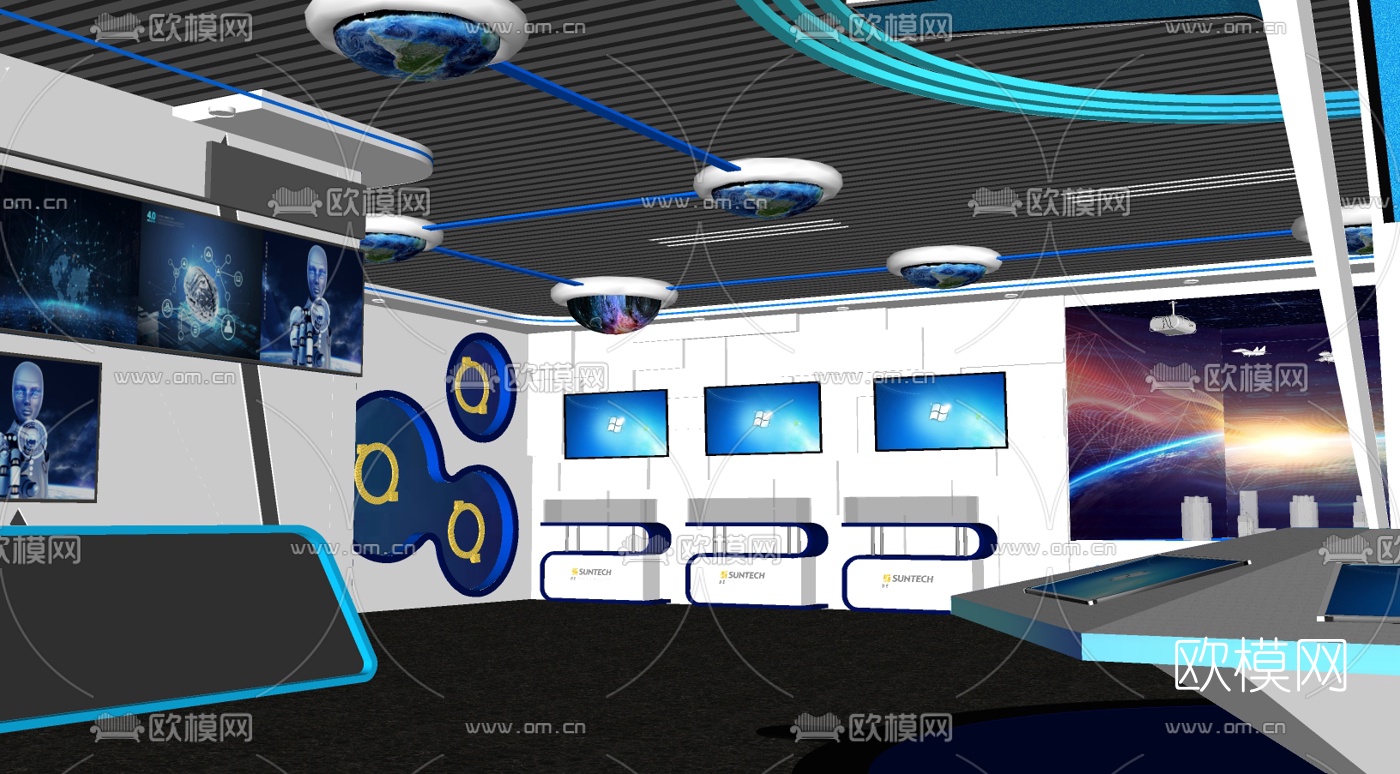 现代科技展数字展厅su模型下载（渲染图3）