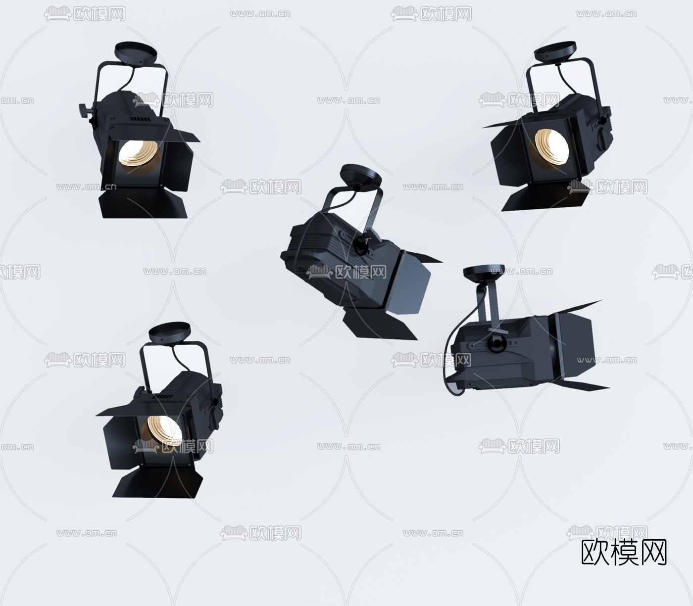 现代投影灯舞台灯3d模型