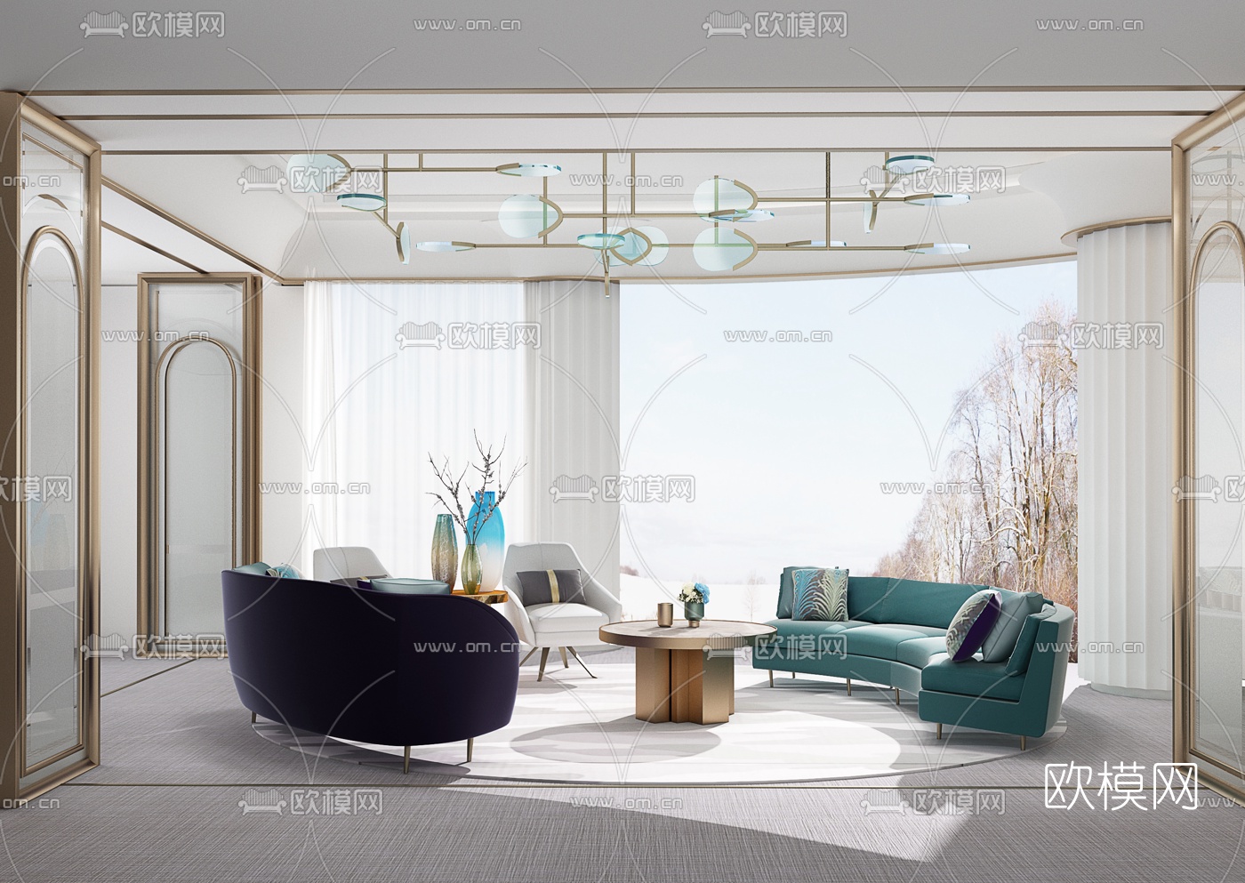 ASK-STUDIO设计 现代弧形沙发组合3d模型