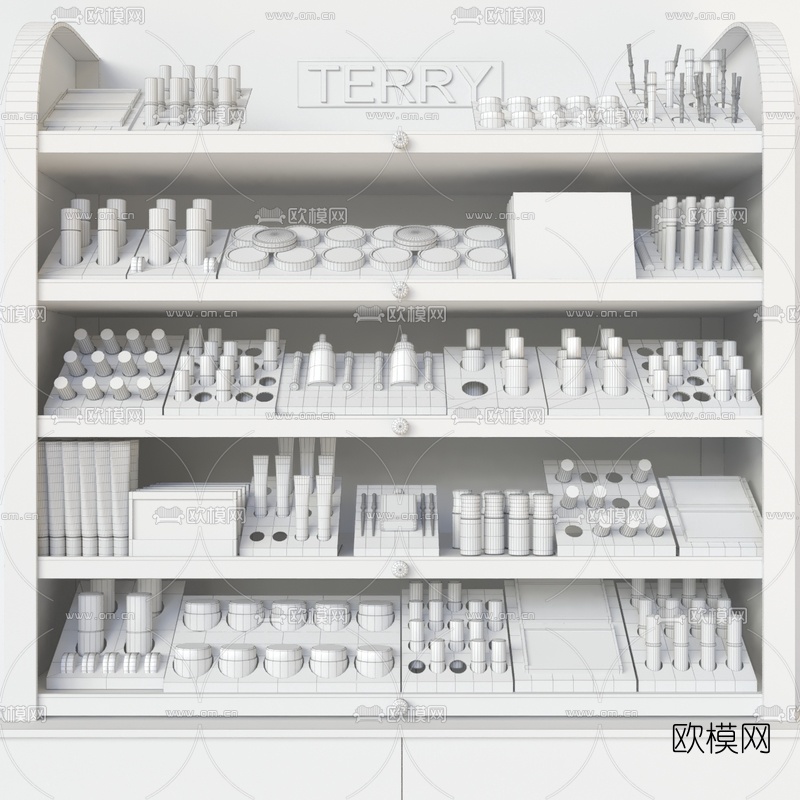 现代化妆品展柜3d模型