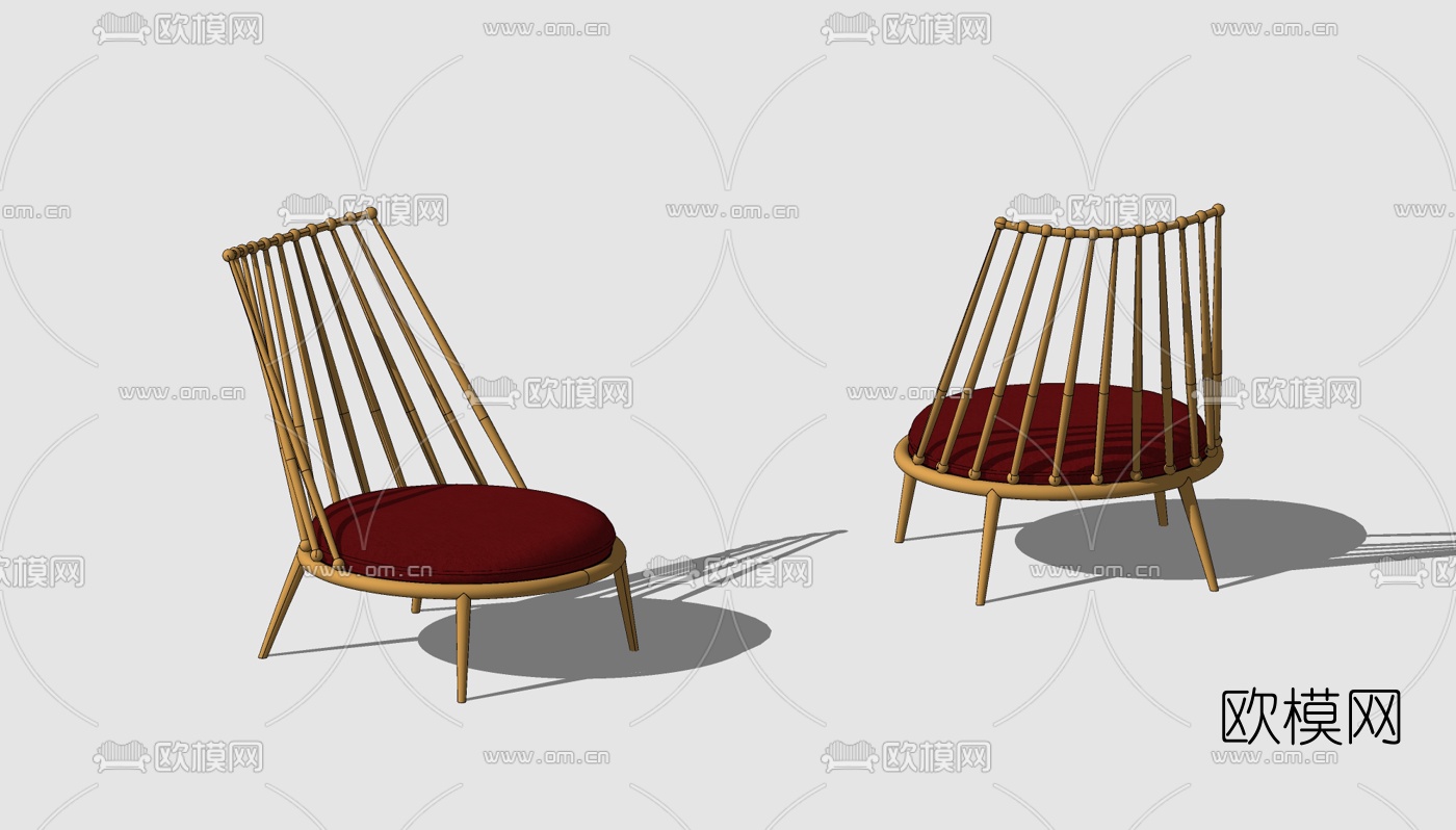 现代轻奢休闲椅su模型下载
