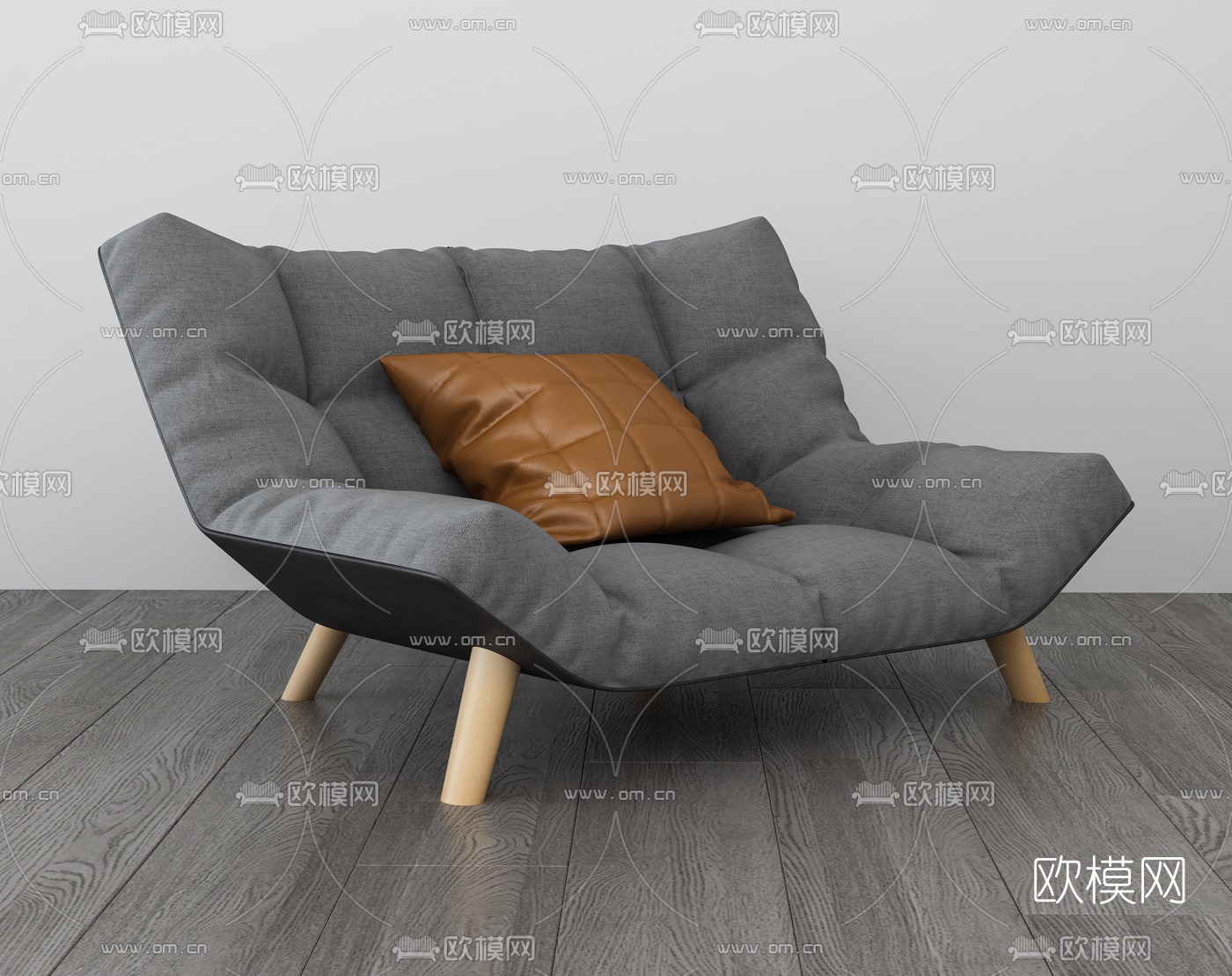 现代布艺躺椅3d模型