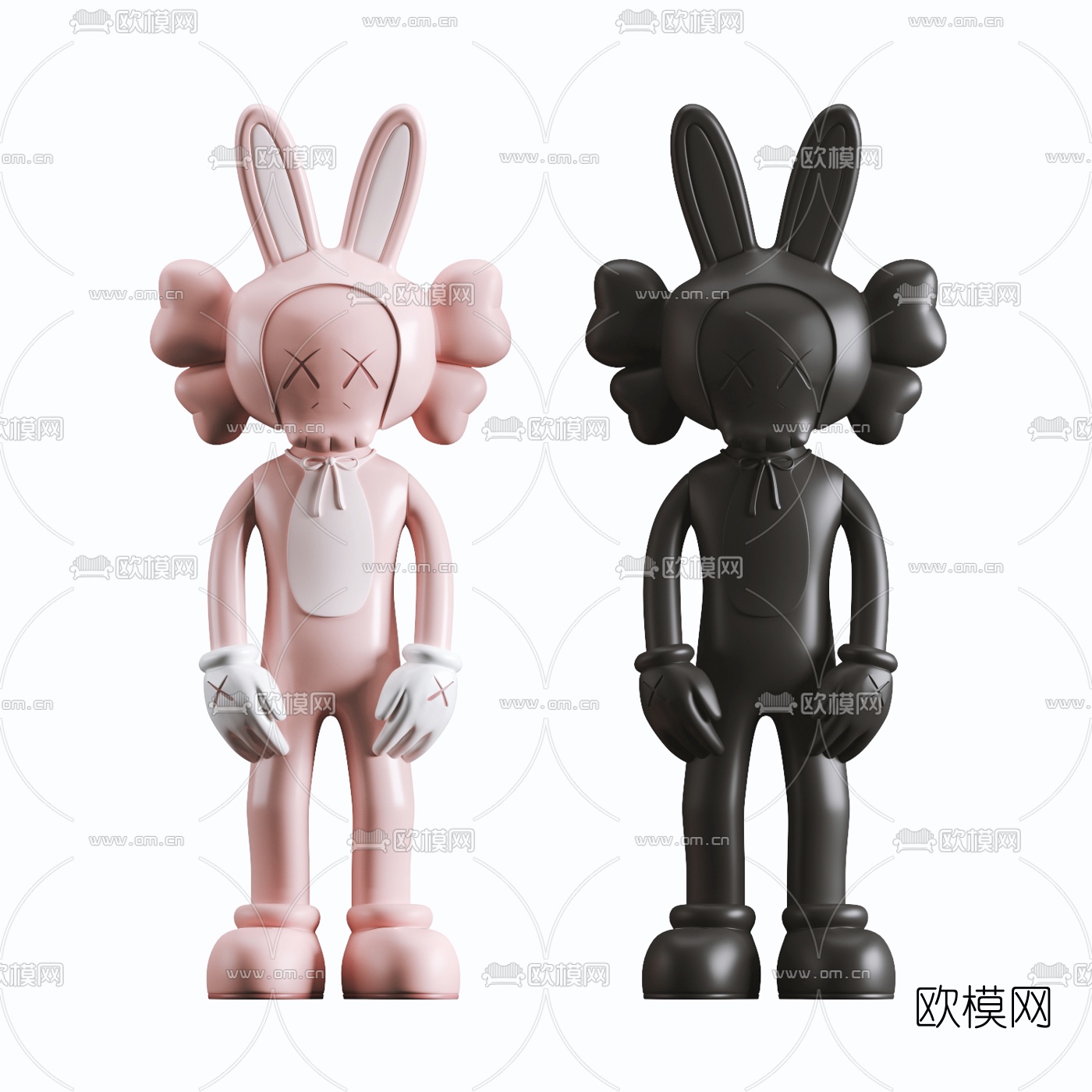 现代KAWS玩具摆件3d模型
