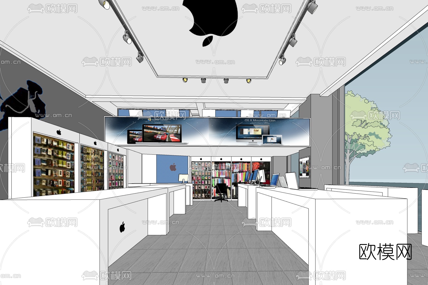 现代电脑专卖店免费su模型下载