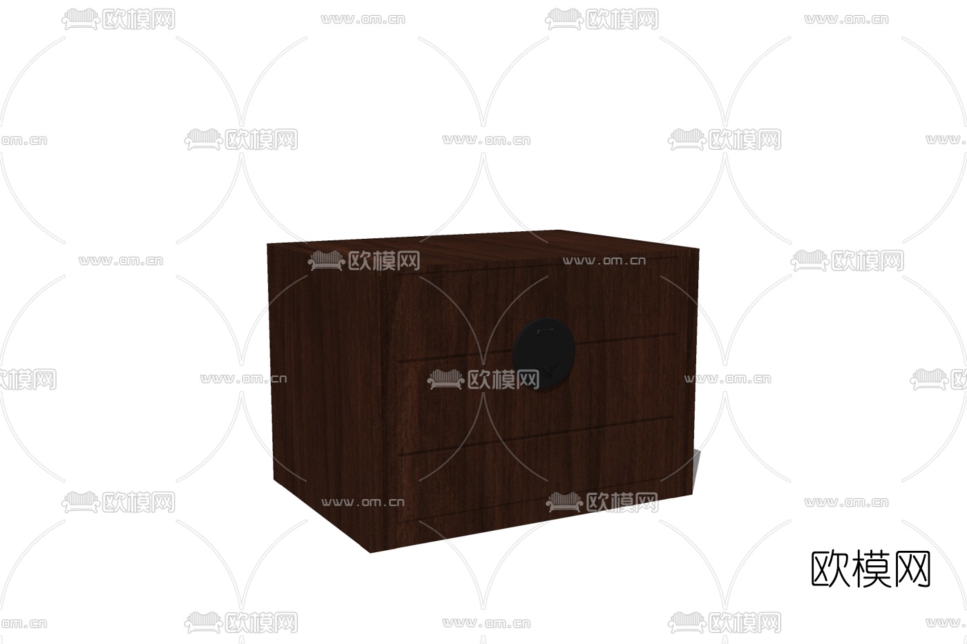 新中式实木床头柜免费su模型下载