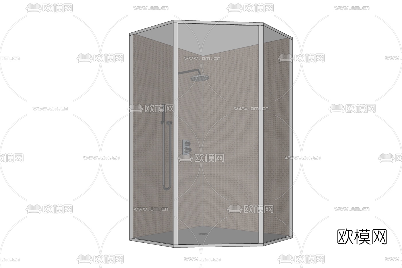 现代玻璃淋浴房免费su模型下载