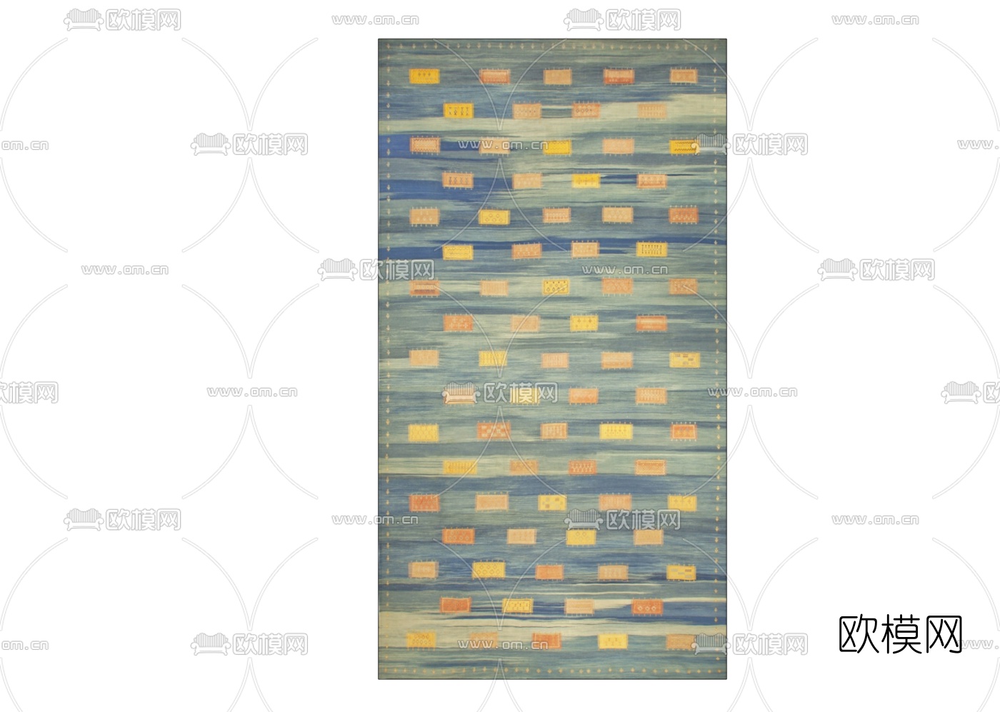 现代布艺地毯免费su模型下载