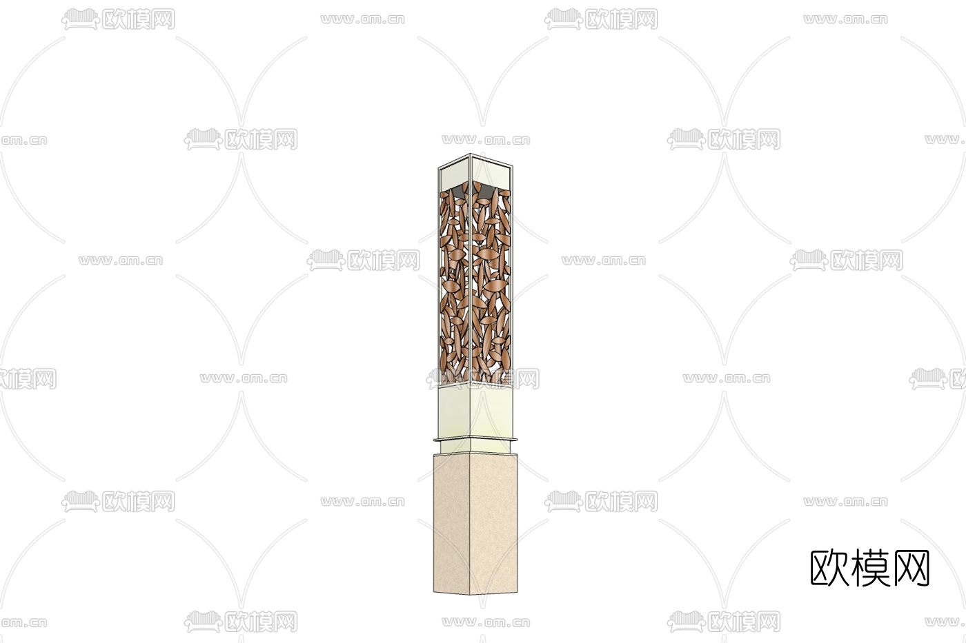 中式景观灯免费su模型下载