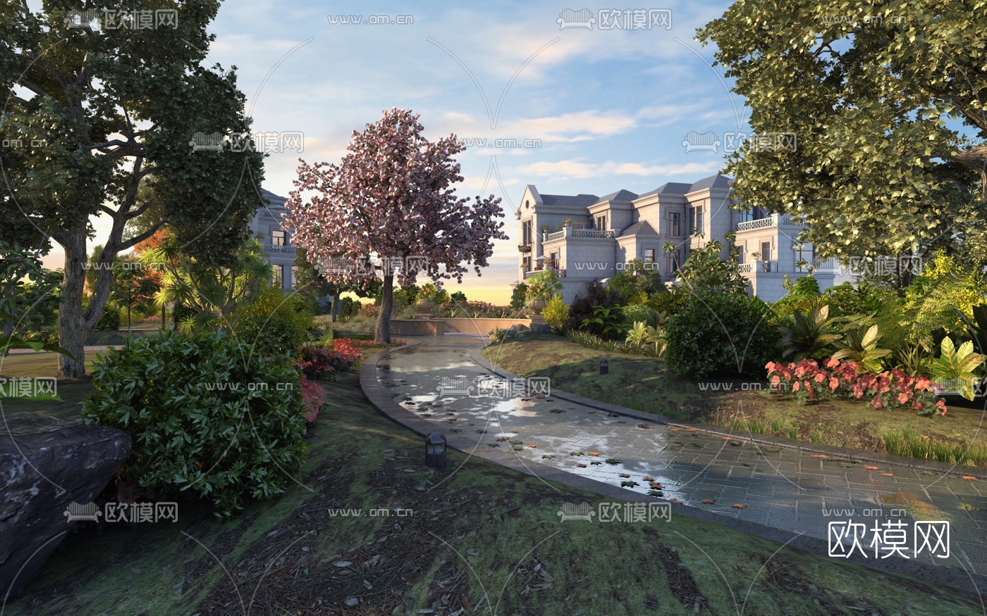 现代住宅园林景观3d模型