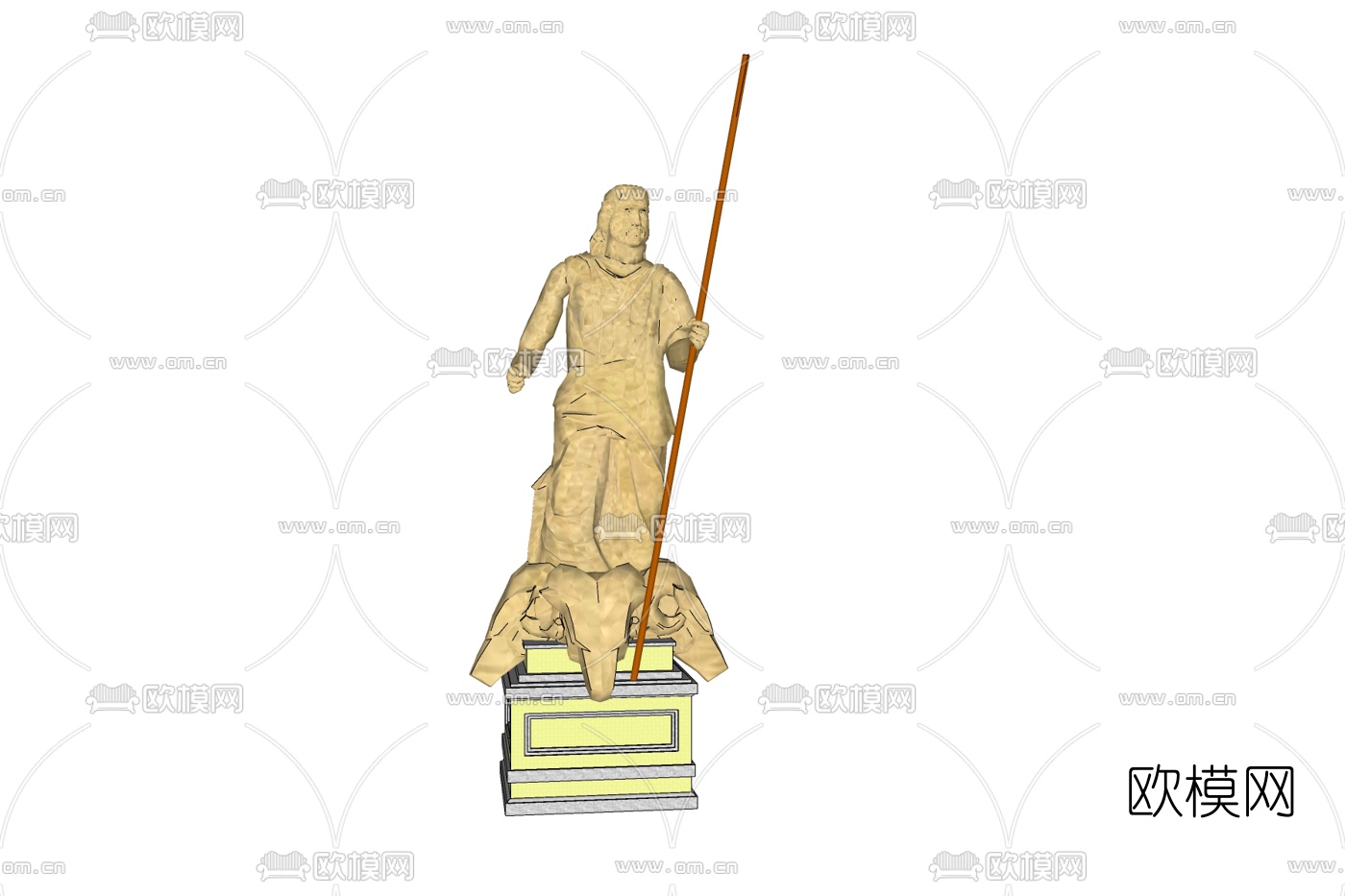 欧式人物雕塑免费su模型下载
