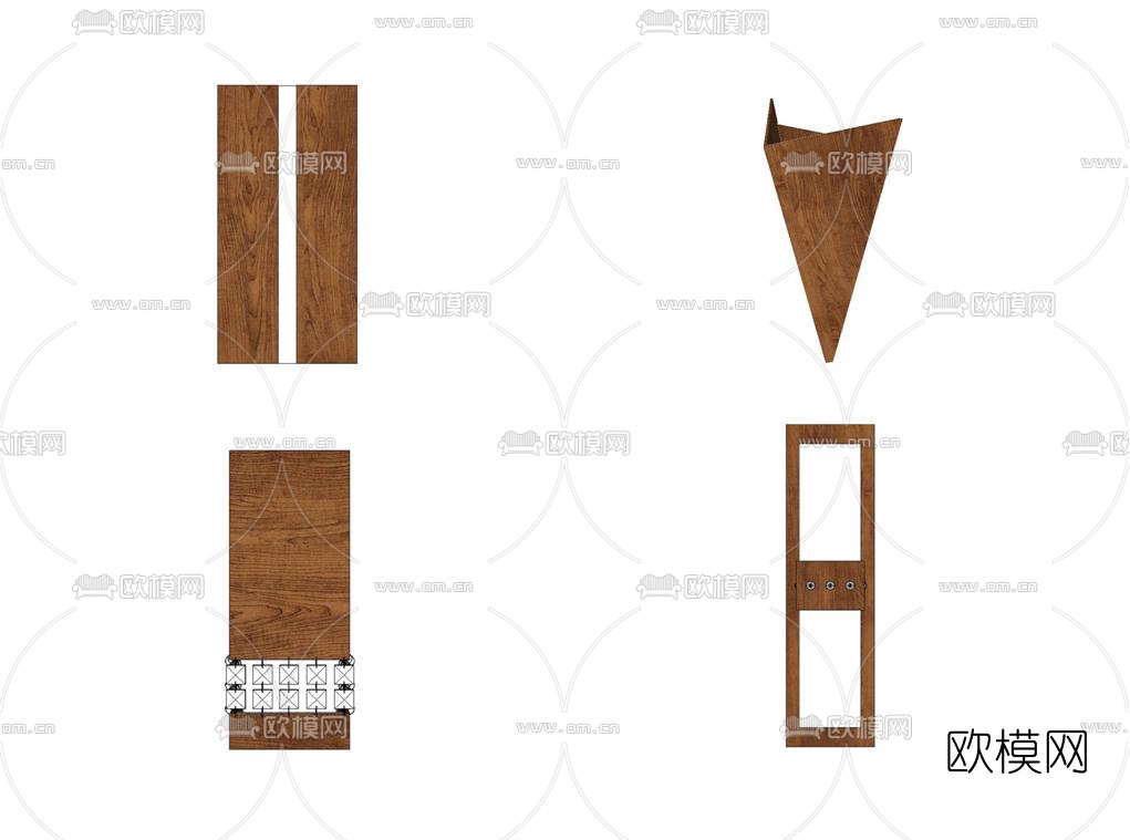 现代木质壁灯su模型下载