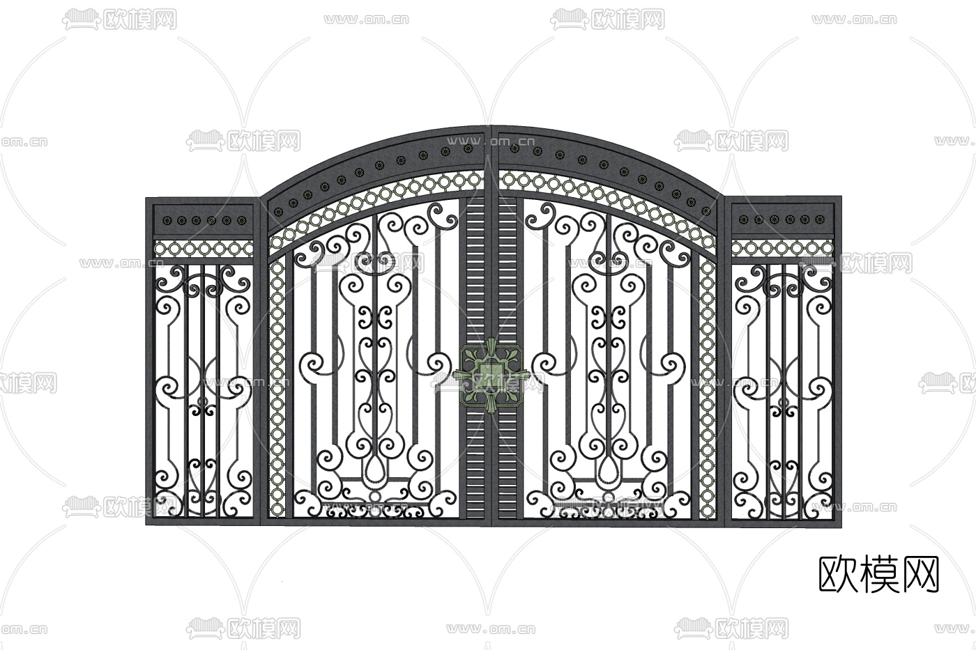 欧式铁艺庭院大门免费su模型下载