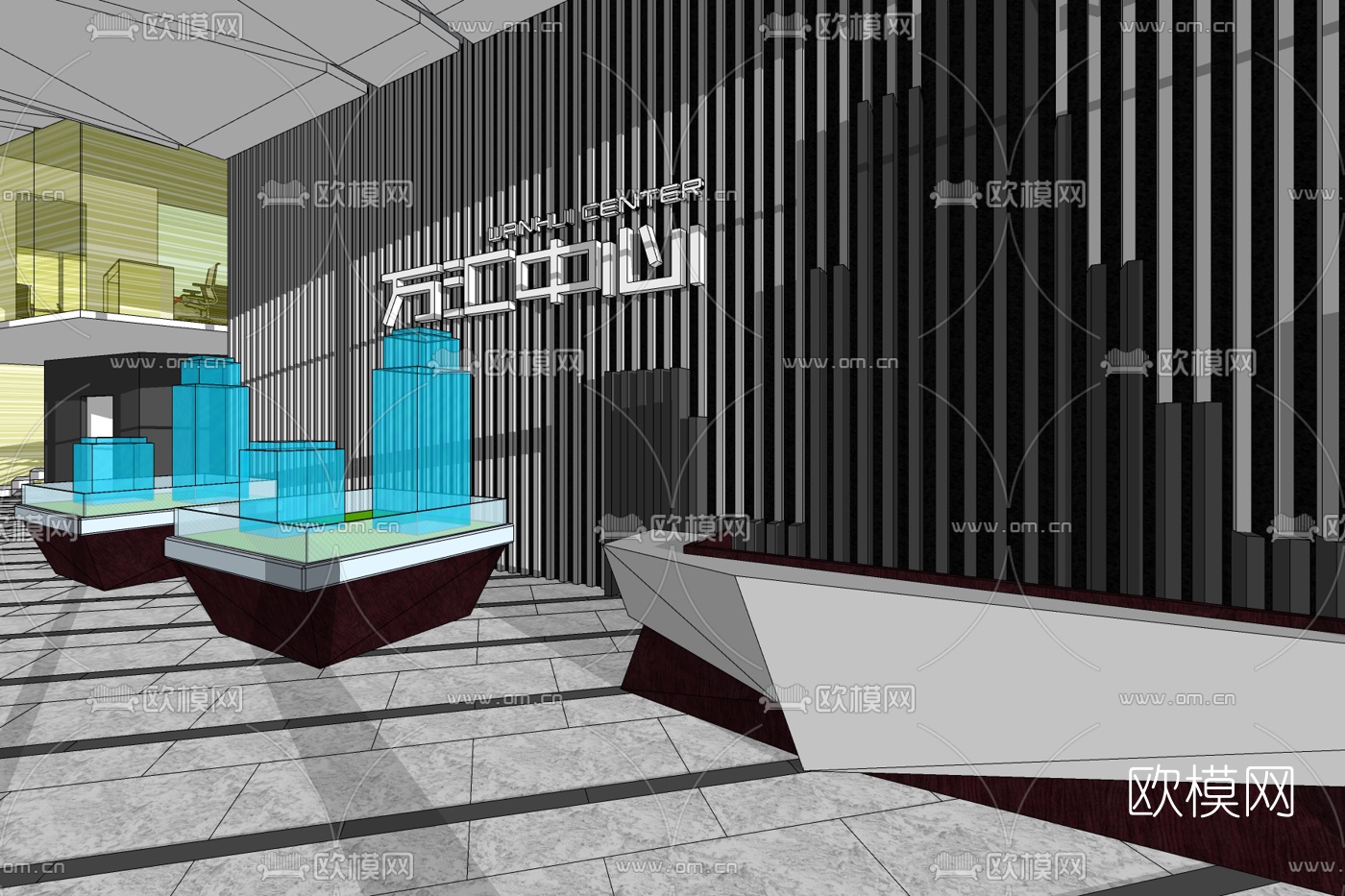 现代售楼处免费su模型下载