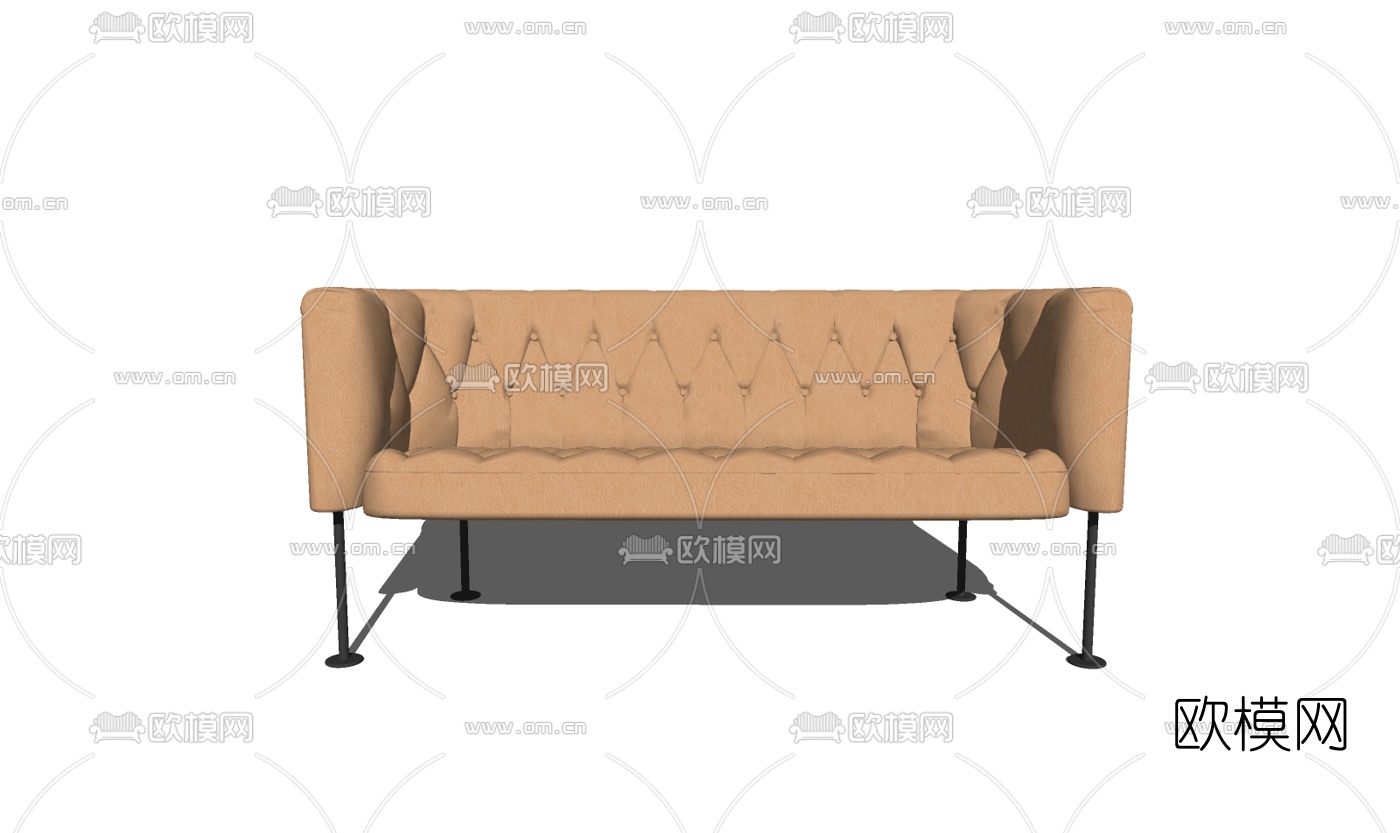 现代布艺多人沙发su模型下载