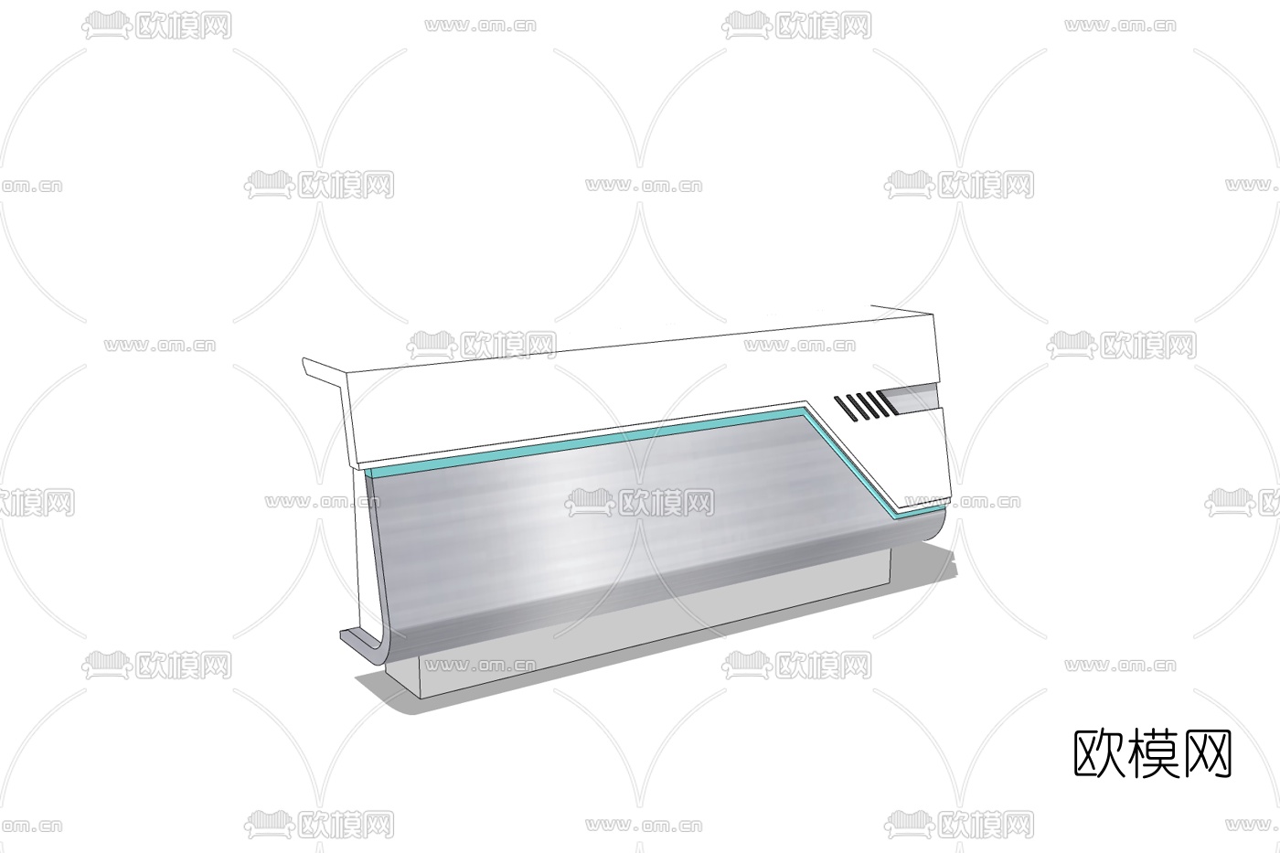 现代前台接待台免费su模型下载