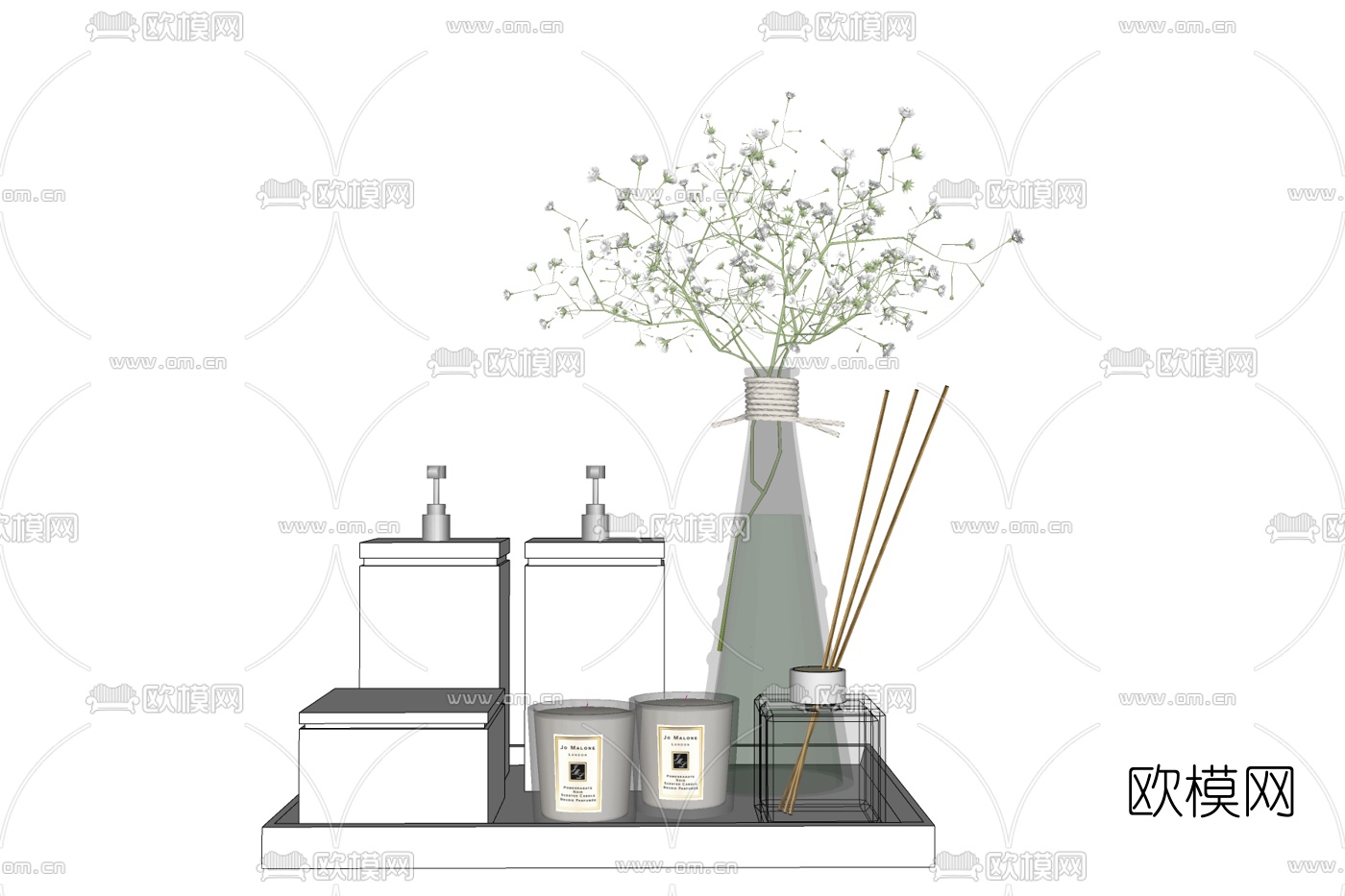 现代香薰免费su模型下载