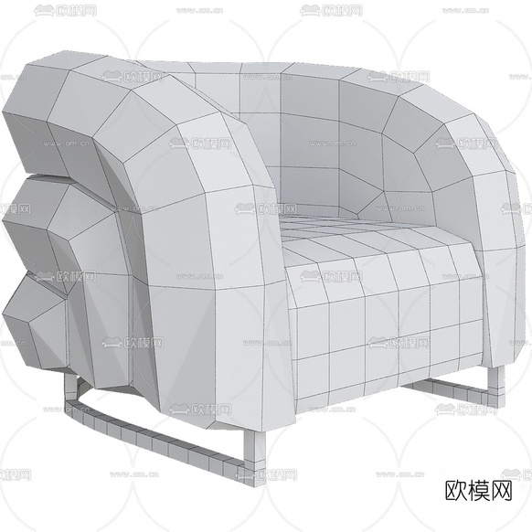 现代布艺休闲沙发3d模型下载(渲染图2)