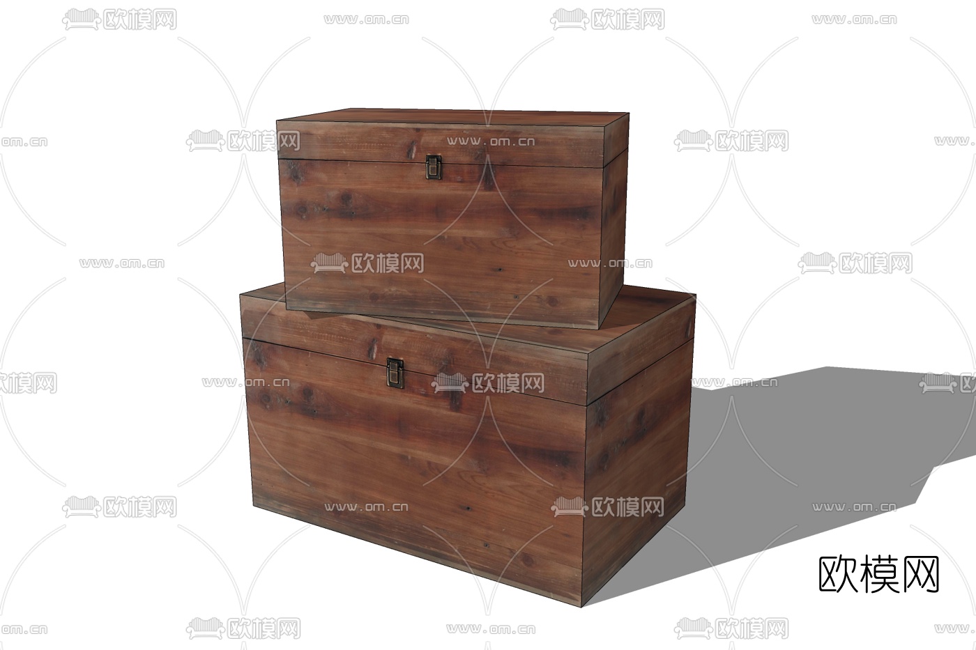 工业风实木箱子免费su模型下载