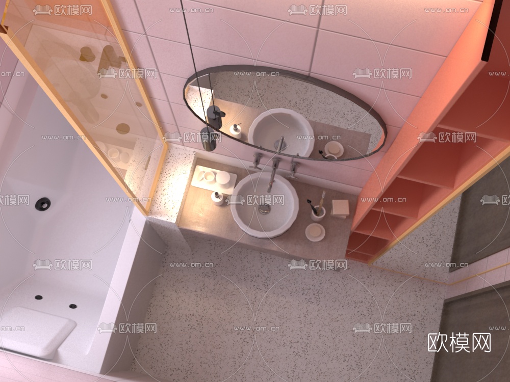 现代卫生间浴室免费3d模型
