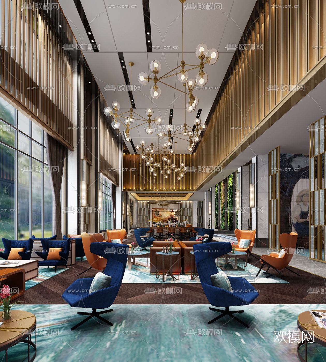 现代售楼部洽谈区3d模型下载（渲染图1）