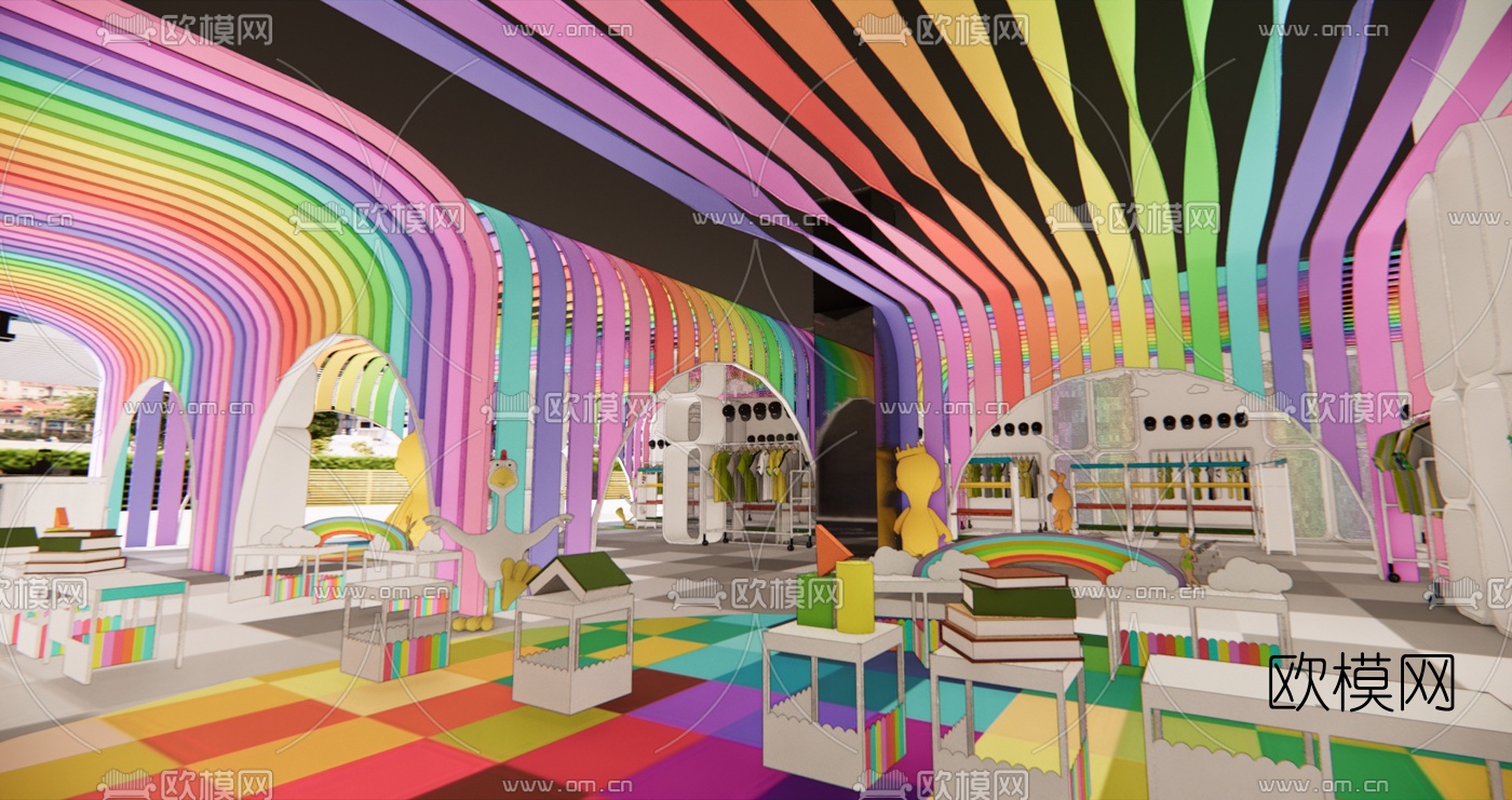 现代儿童服装专卖店su模型