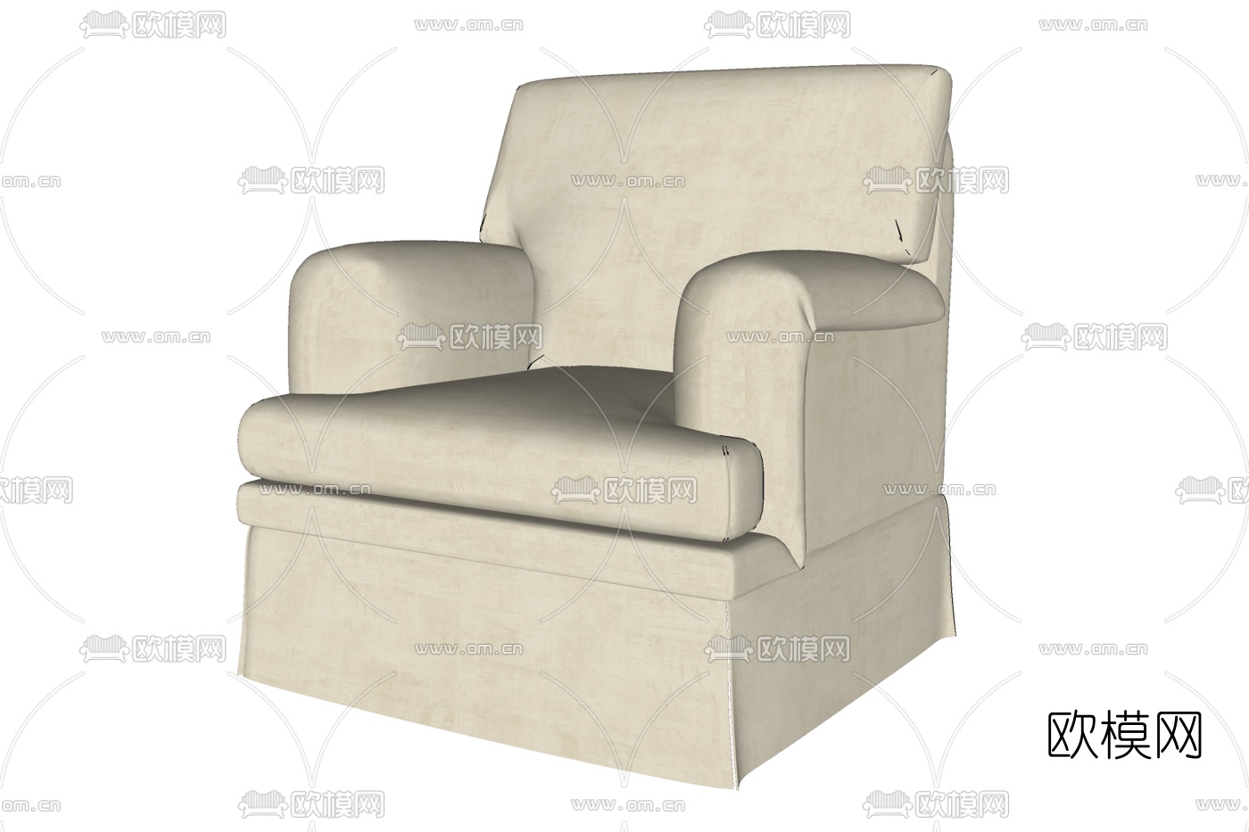 现代布艺休闲椅免费su模型下载