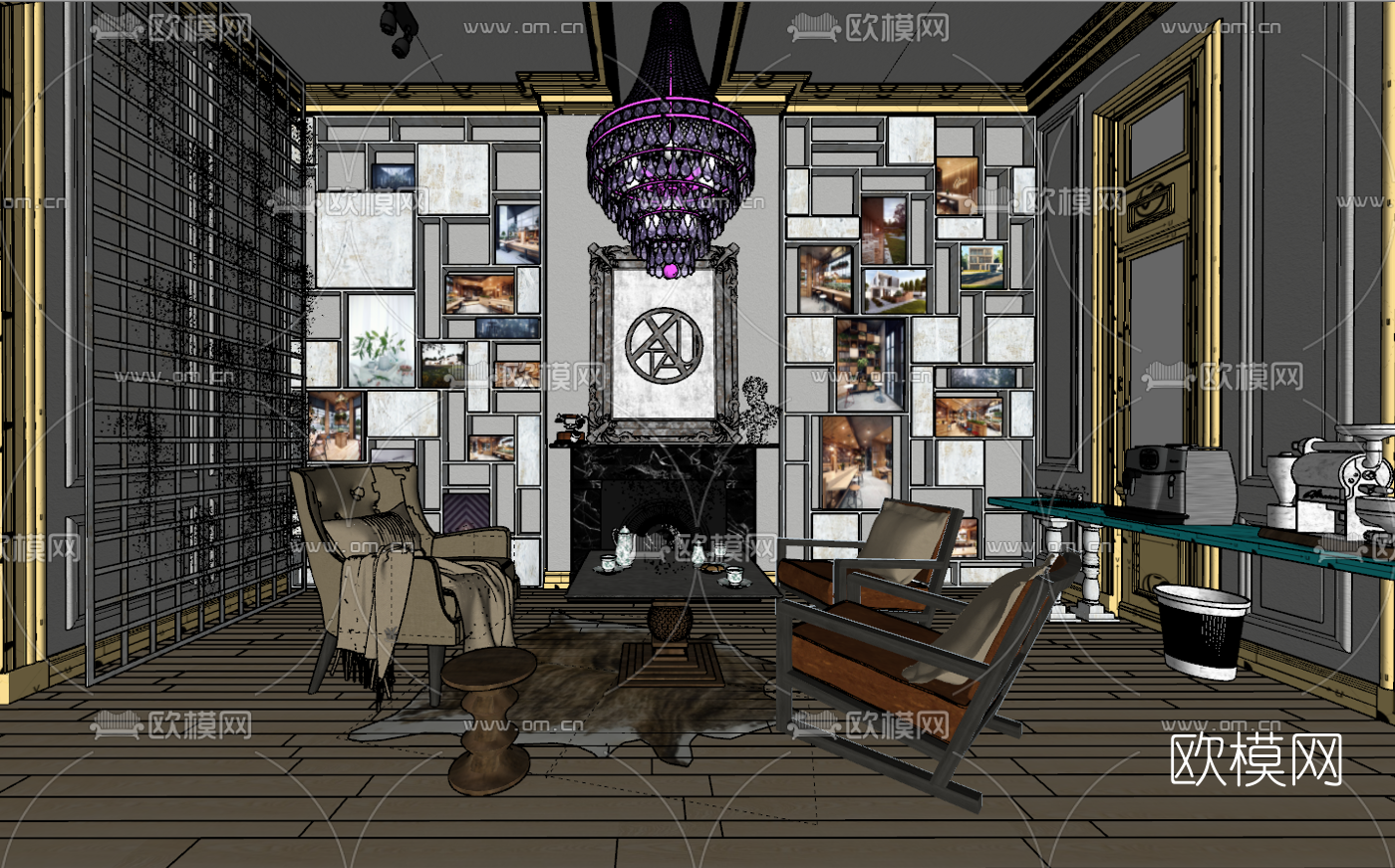 工业风设计工作室su模型下载（渲染图2）