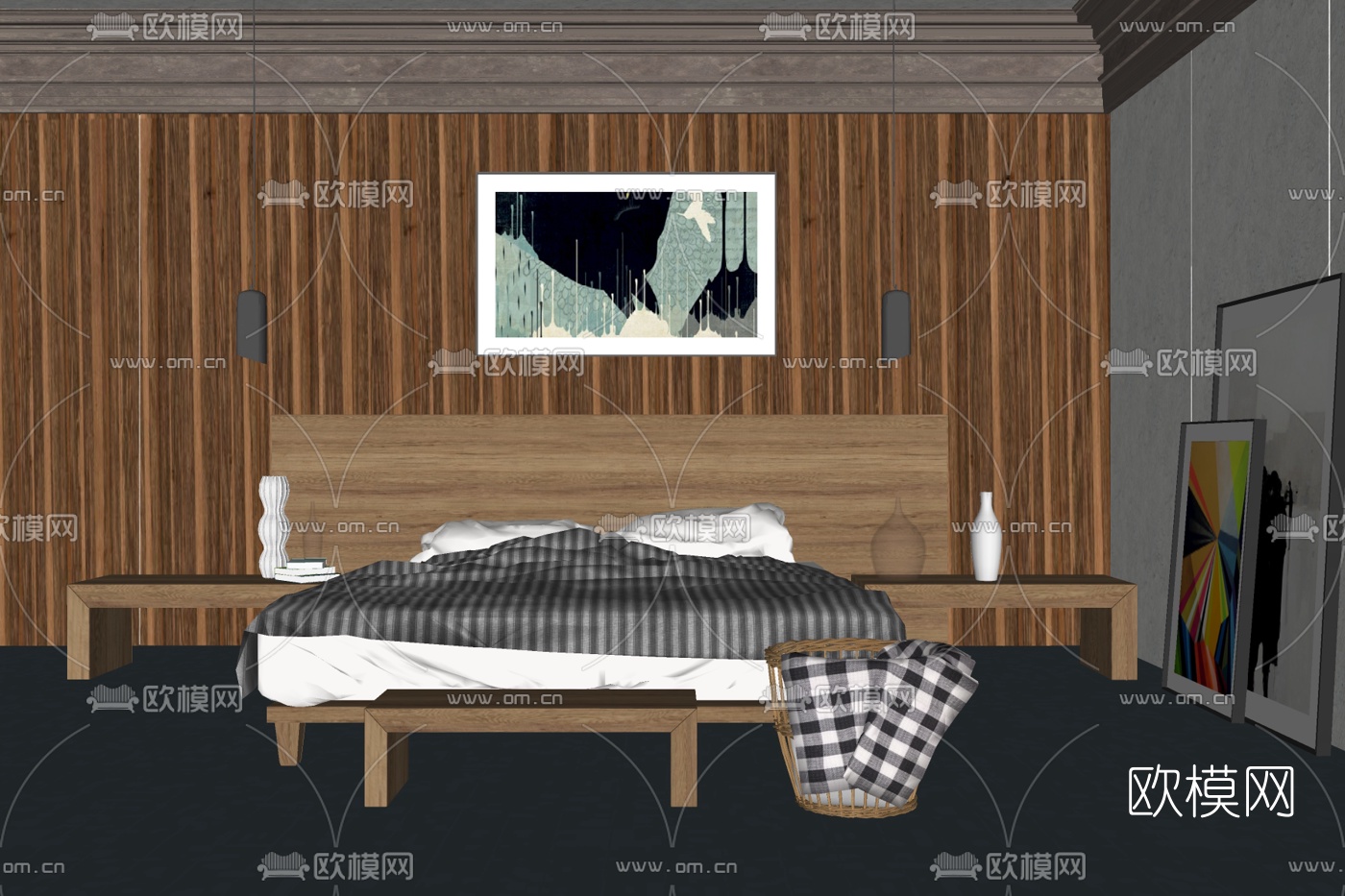 北欧卧室免费su模型