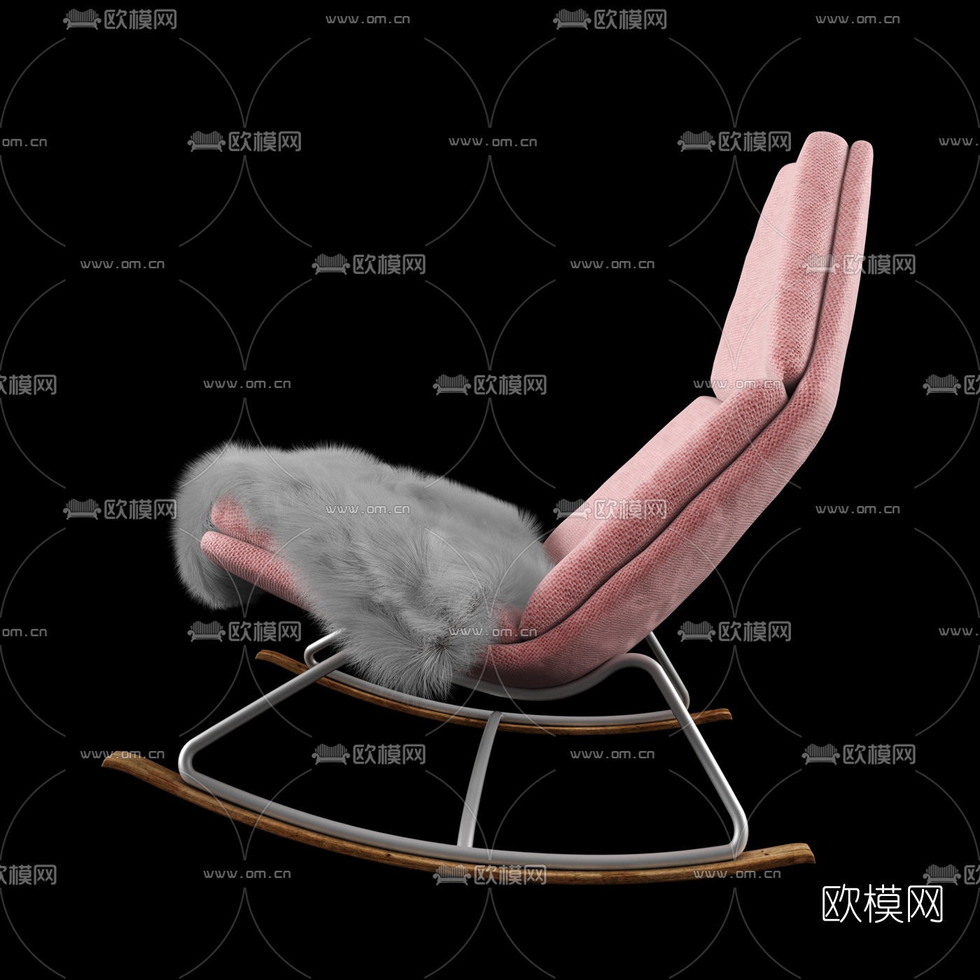 现代布艺休闲摇椅3d模型