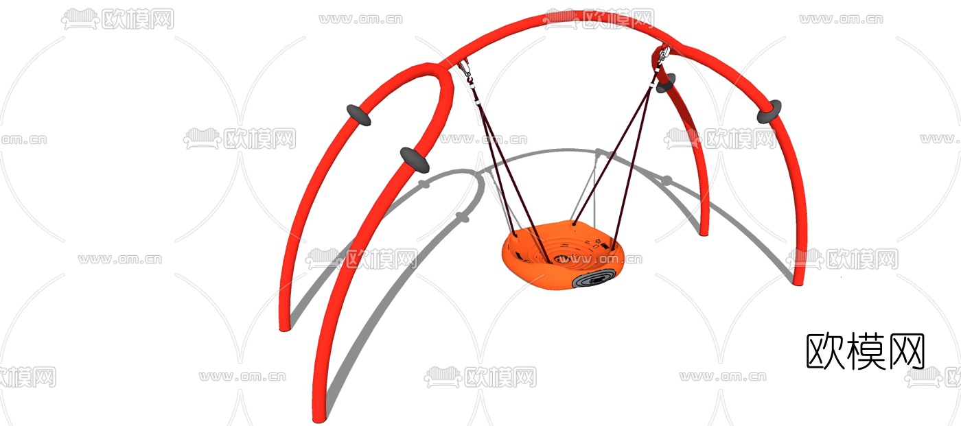 现代秋千游乐设备su模型下载