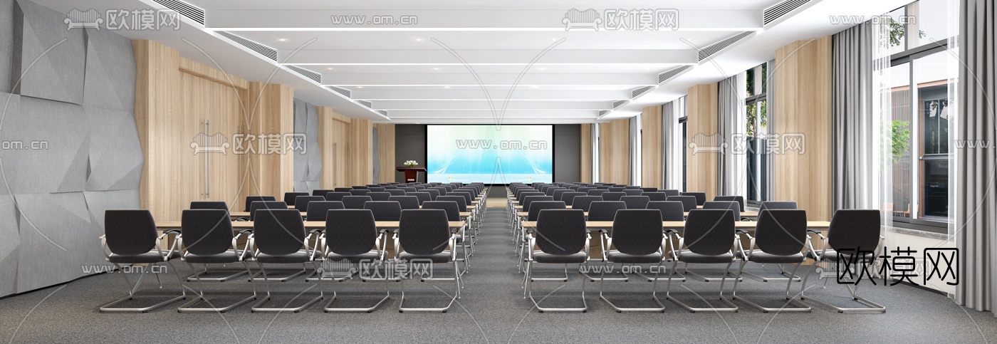 现代多功能会议室3d模型