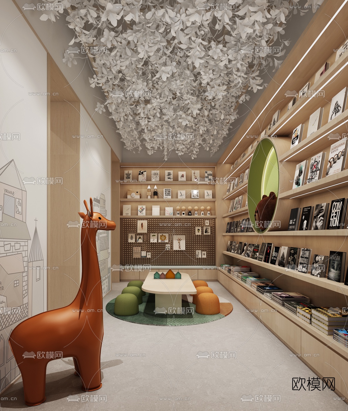 北欧儿童图书馆阅读室3d模型下载（渲染图3）
