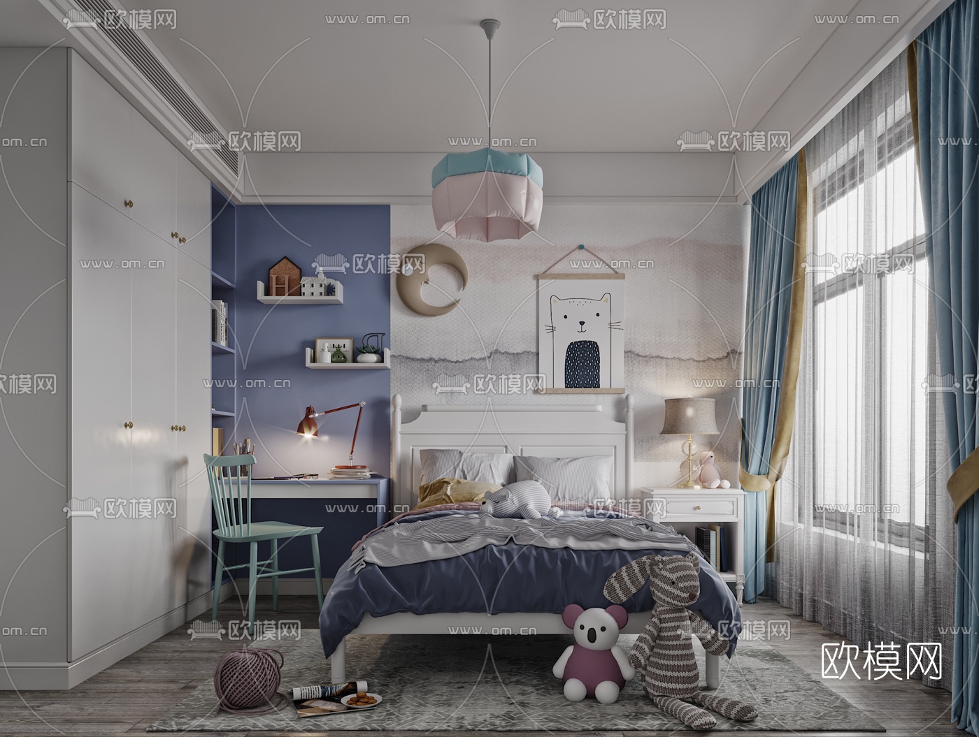 北欧儿童房3d模型