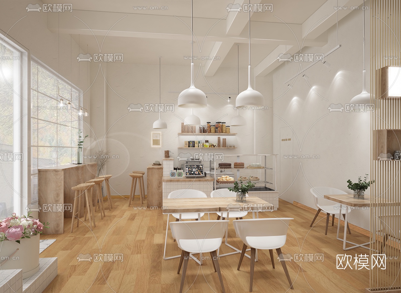 北欧甜品店鲜花店免费3d模型下载（渲染图1）