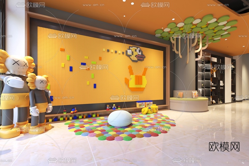 现代机器人教育培训中心3d模型下载(渲染图1)