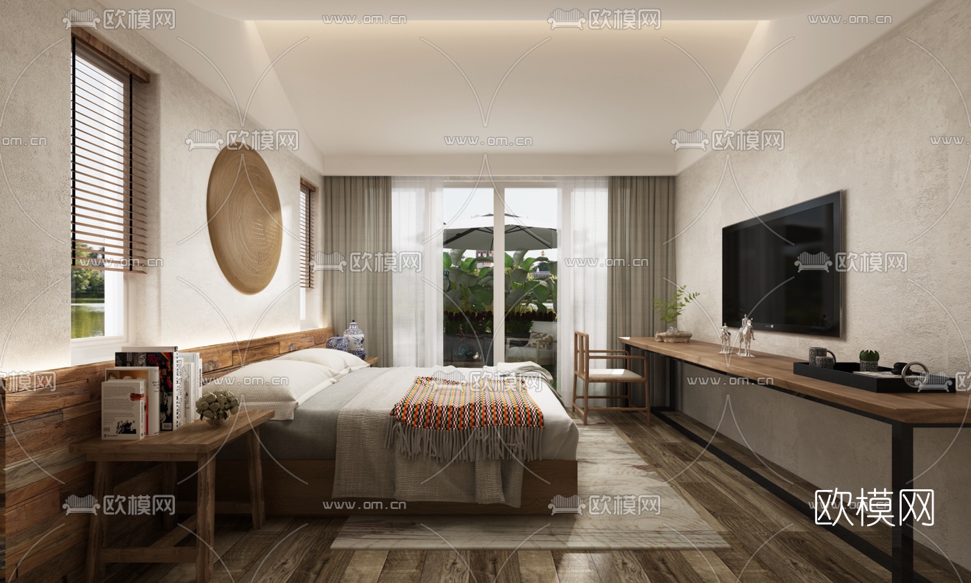 自然风民宿客房3d模型