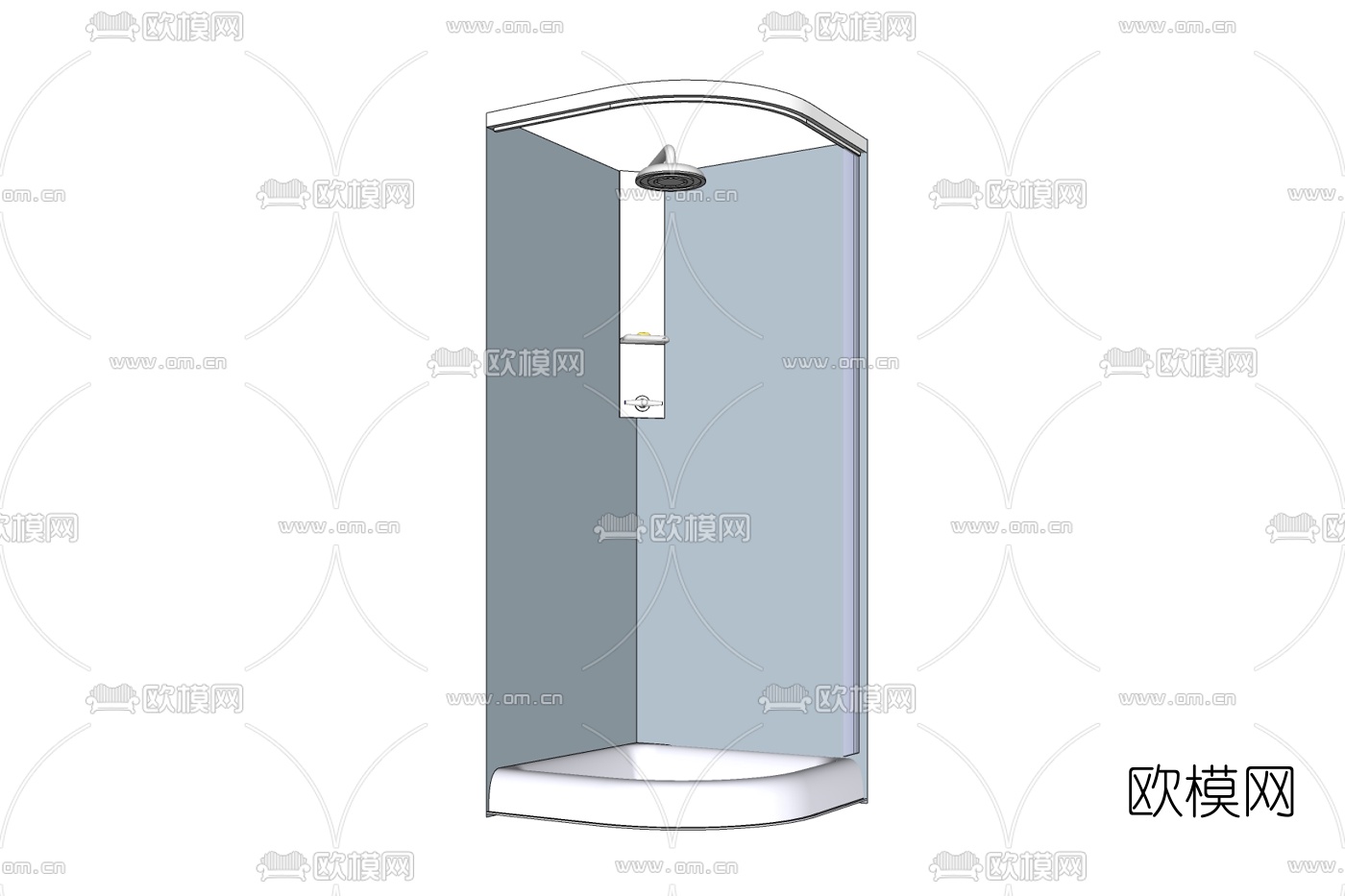 现代玻璃淋浴房免费su模型下载