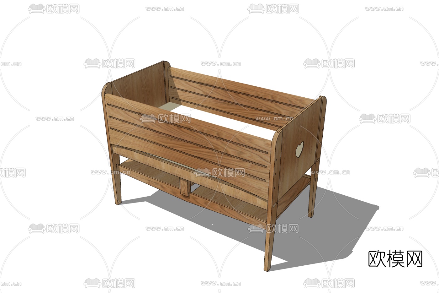新中式儿童床免费su模型下载