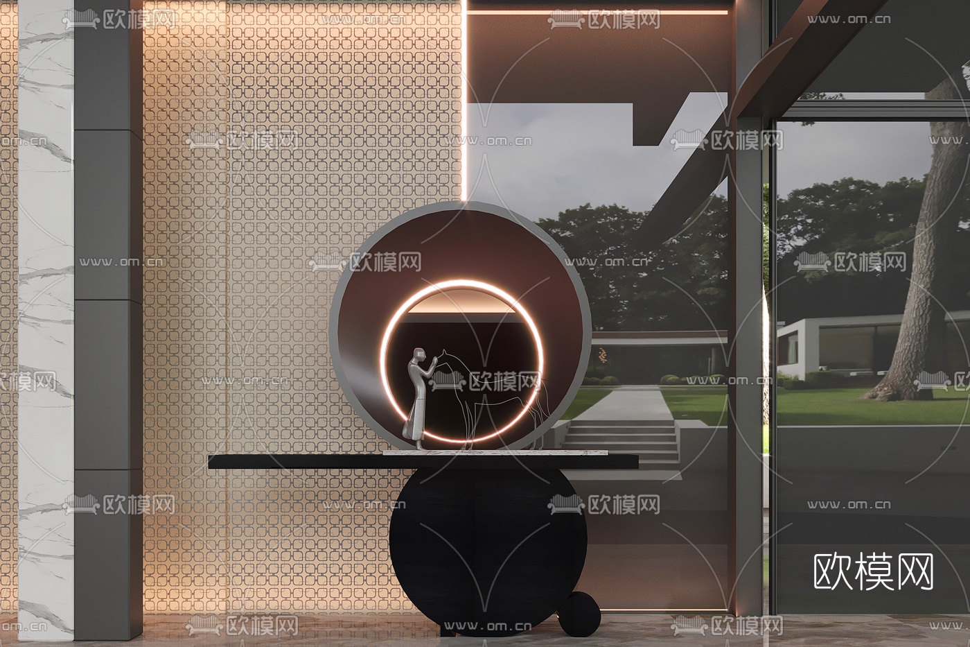 SCD郑树芬设计 新中式端景条案摆件3d模型下载