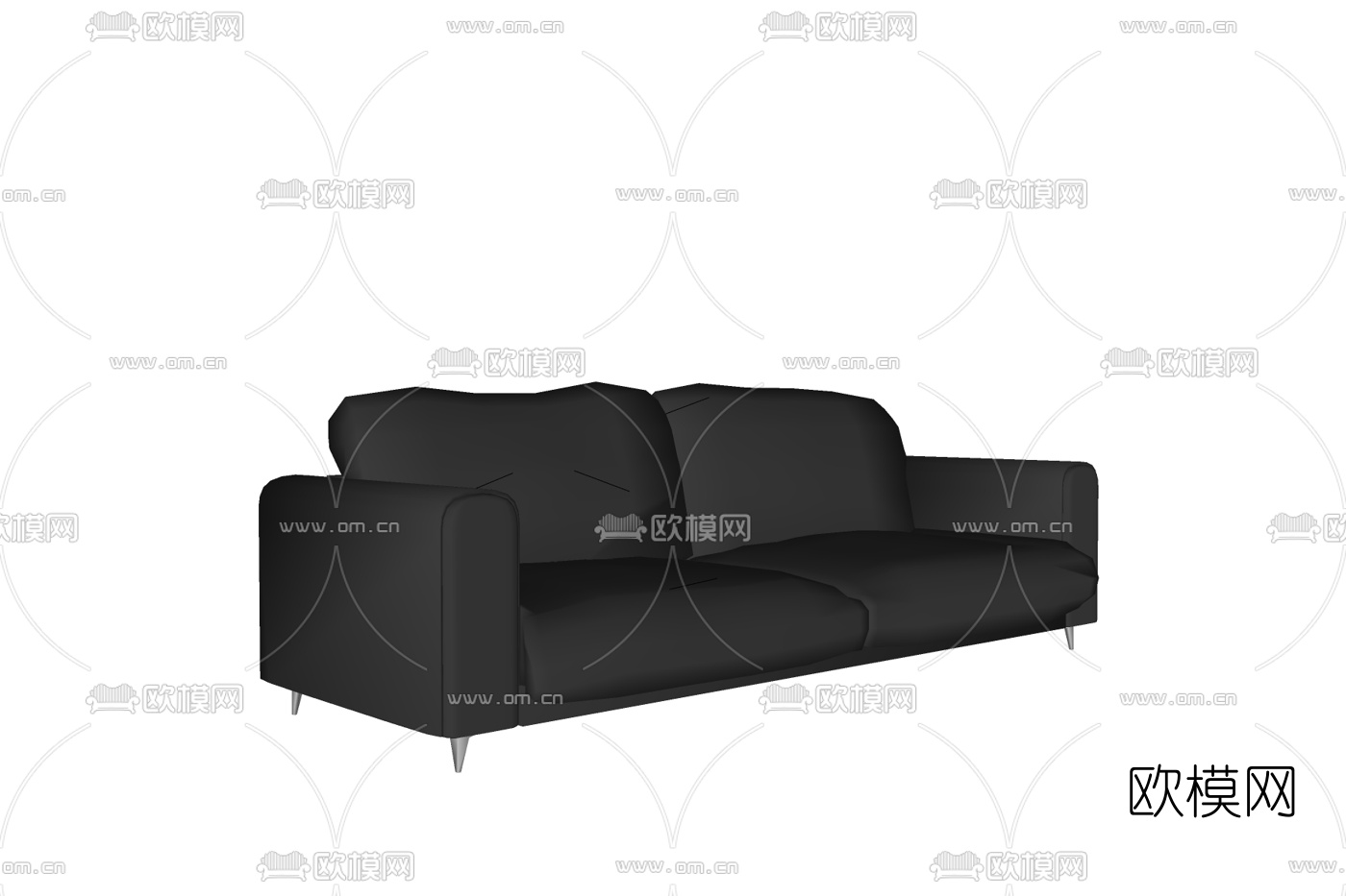 现代布艺双人沙发免费su模型下载