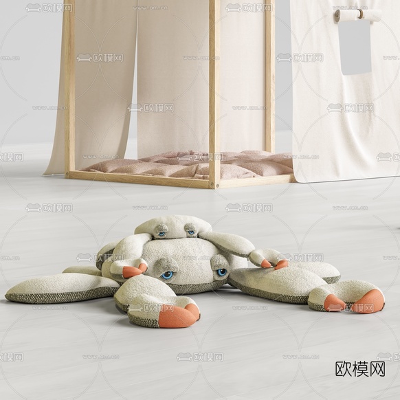 北欧儿童帐篷玩具组合3d模型下载(渲染图2)