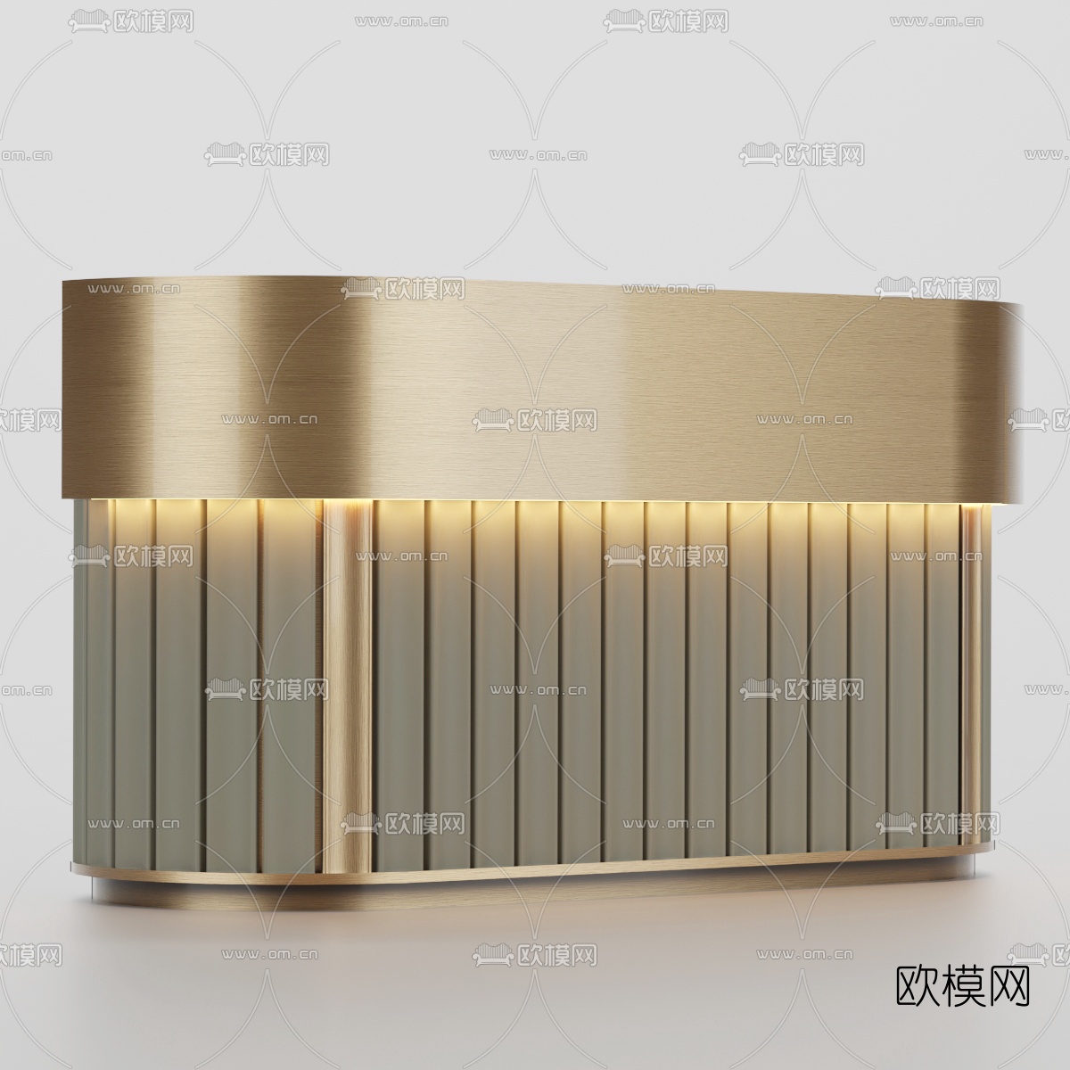 现代轻奢前台接待台3d模型下载（渲染图2）